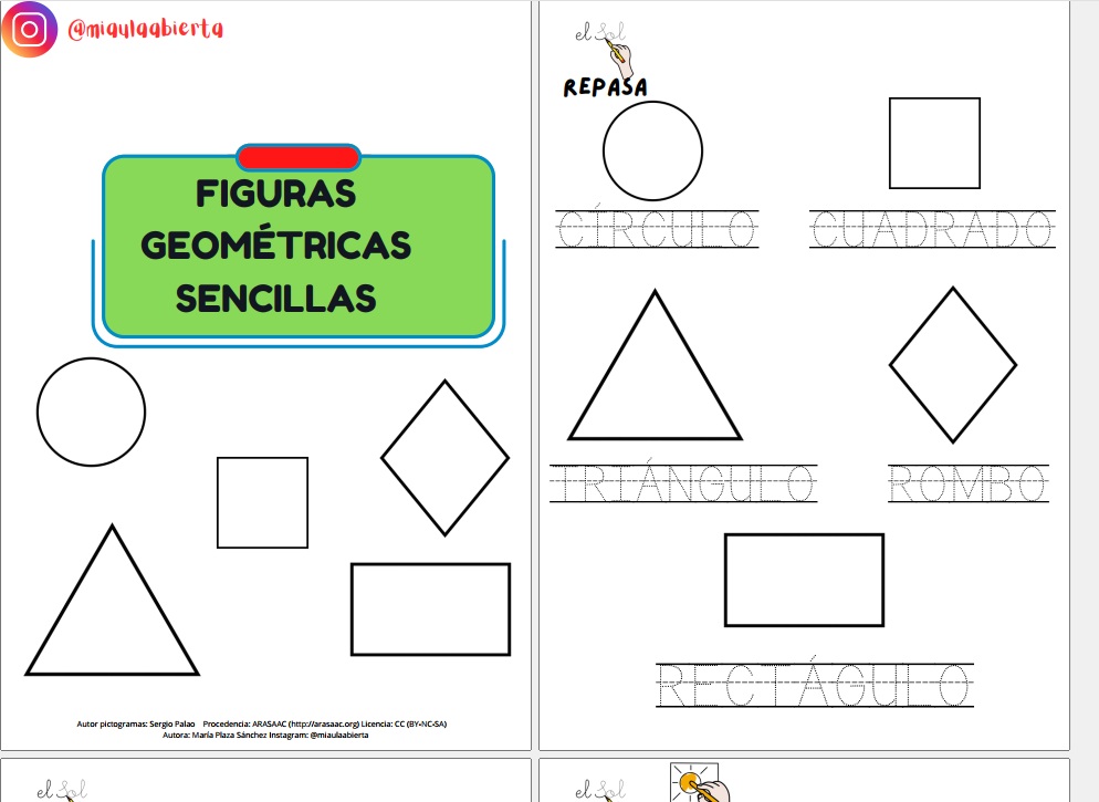 Fichas ejercicios: Figuras geométricas 